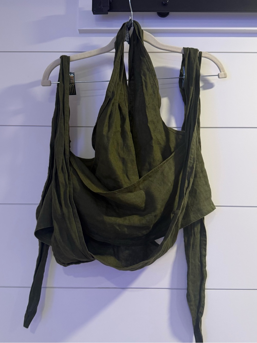 Polo by Ralph Lauren Olive Halter Wrap Crop Top - Picture 4 of 6